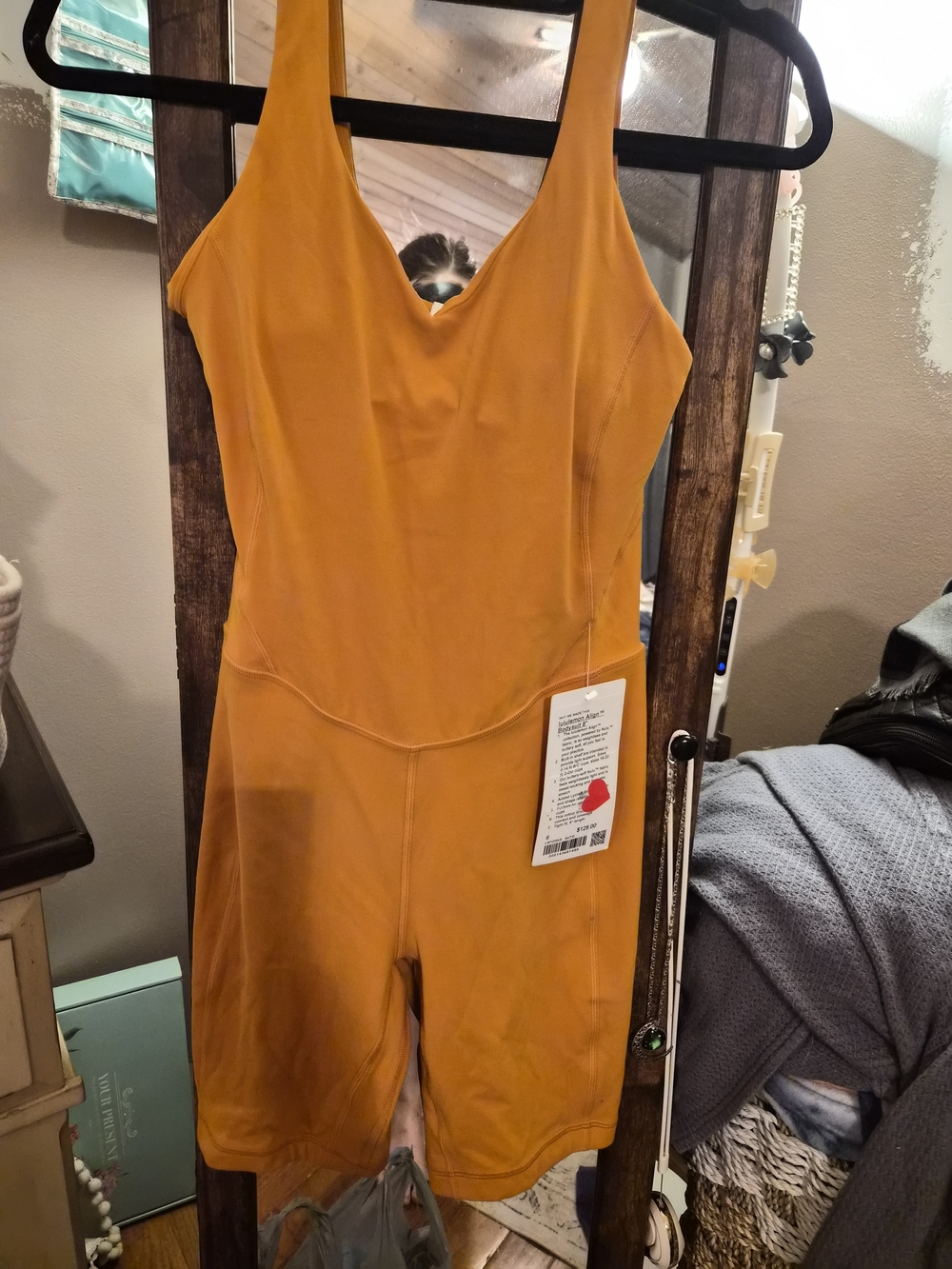 NWT Lululemon Align™ 8" Bodysuit Size 6 Dark Yellow Nulu Romper Yoga Gym $128 - Picture 10 of 10